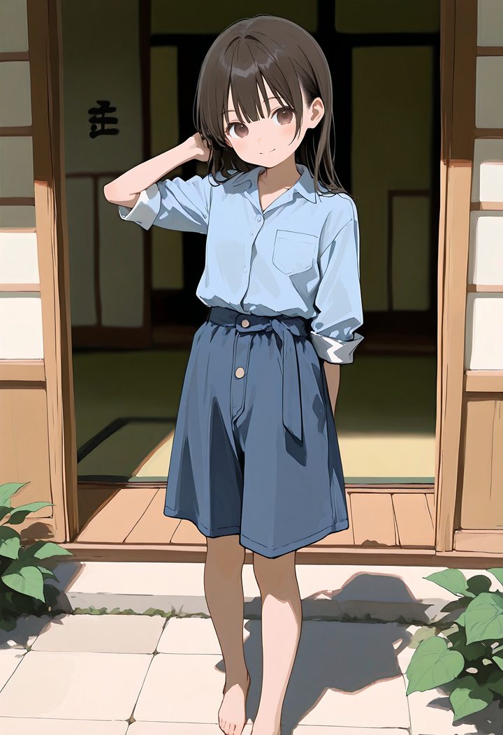 SDXL 服装プロンプト検証：私服・カジュアル リネンシャツの生成サンプル